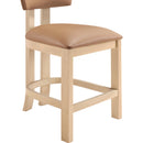  Meridian Lavrin Cognac Vegan Leather Upholstered Counter Stool IMAGE 5