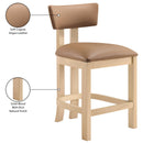  Color_Cognac -- Lavrin Cognac Vegan Leather Upholstered Counter Stool IMAGE 8
