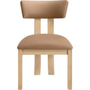  Color_Cognac -- Lavrin Cognac Vegan Leather Upholstered Dining Side Chair IMAGE 2