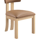  Color_Cognac -- Lavrin Cognac Vegan Leather Upholstered Dining Side Chair IMAGE 5
