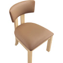  Color_Cognac -- Lavrin Cognac Vegan Leather Upholstered Dining Side Chair IMAGE 6