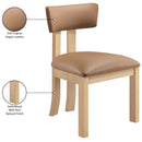 Color_Cognac -- Lavrin Cognac Vegan Leather Upholstered Dining Side Chair IMAGE 8