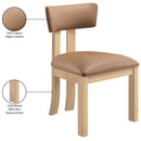  Meridian Lavrin Cognac Vegan Leather Upholstered Dining Side Chair IMAGE 8