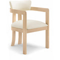  Color_Cream -- Lavrin Cream Vegan Leather Upholstered Dining Arm Chair IMAGE 1
