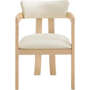  Meridian Lavrin Cream Vegan Leather Upholstered Dining Arm Chair IMAGE 2
