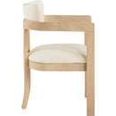  Color_Cream -- Lavrin Cream Vegan Leather Upholstered Dining Arm Chair IMAGE 3