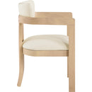  Meridian Lavrin Cream Vegan Leather Upholstered Dining Arm Chair IMAGE 3