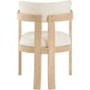  Color_Cream -- Lavrin Cream Vegan Leather Upholstered Dining Arm Chair IMAGE 4