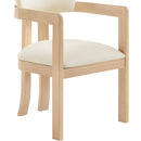  Meridian Lavrin Cream Vegan Leather Upholstered Dining Arm Chair IMAGE 5