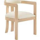  Color_Cream -- Lavrin Cream Vegan Leather Upholstered Dining Arm Chair IMAGE 5