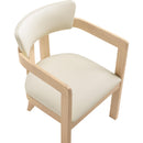  Color_Cream -- Lavrin Cream Vegan Leather Upholstered Dining Arm Chair IMAGE 6