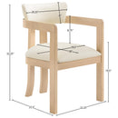 Color_Cream -- Lavrin Cream Vegan Leather Upholstered Dining Arm Chair IMAGE 7
