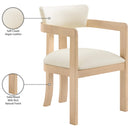  Color_Cream -- Lavrin Cream Vegan Leather Upholstered Dining Arm Chair IMAGE 8