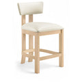  Color_Cream -- Lavrin Cream Vegan Leather Upholstered Counter Stool IMAGE 1