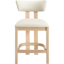  Color_Cream -- Lavrin Cream Vegan Leather Upholstered Counter Stool IMAGE 2