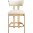  Meridian Lavrin Cream Vegan Leather Upholstered Counter Stool IMAGE 2
