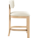  Color_Cream -- Lavrin Cream Vegan Leather Upholstered Counter Stool IMAGE 3