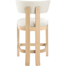  Meridian Lavrin Cream Vegan Leather Upholstered Counter Stool IMAGE 4