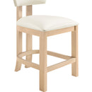  Color_Cream -- Lavrin Cream Vegan Leather Upholstered Counter Stool IMAGE 5