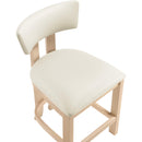  Color_Cream -- Lavrin Cream Vegan Leather Upholstered Counter Stool IMAGE 6