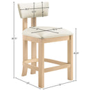  Color_Cream -- Lavrin Cream Vegan Leather Upholstered Counter Stool IMAGE 7