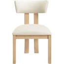  Color_Cream -- Lavrin Cream Vegan Leather Upholstered Dining Side Chair IMAGE 2