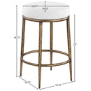  Meridian Ferro White Linen Textured Performance Fabric Upholstered Counter Stool IMAGE 4