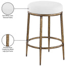  Color_White -- Ferro White Linen Textured Performance Fabric Upholstered Counter Stool IMAGE 5