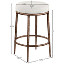 Color_Cream -- Ferro Cream Linen Textured Performance Fabric Upholstered Counter Stool IMAGE 4