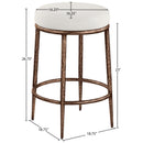  Meridian Ferro Cream Linen Textured Performance Fabric Upholstered Counter Stool IMAGE 4