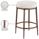  Color_Cream -- Ferro Cream Linen Textured Performance Fabric Upholstered Counter Stool IMAGE 5