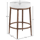  Meridian Ferro White Linen Textured Performance Fabric Upholstered Counter Stool IMAGE 4
