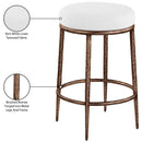  Color_White -- Ferro White Linen Textured Performance Fabric Upholstered Counter Stool IMAGE 5