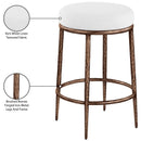  Meridian Ferro White Linen Textured Performance Fabric Upholstered Counter Stool IMAGE 5