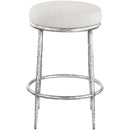  Meridian Ferro Cream Linen Textured Performance Fabric Upholstered Counter Stool IMAGE 2