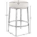  Color_Cream -- Ferro Cream Linen Textured Performance Fabric Upholstered Counter Stool IMAGE 4