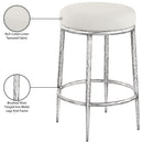  Color_Cream -- Ferro Cream Linen Textured Performance Fabric Upholstered Counter Stool IMAGE 5