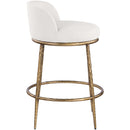  Color_Cream -- Ferro Cream Linen Textured Performance Fabric Upholstered Counter Stool IMAGE 4