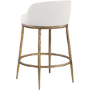  Color_Cream -- Ferro Cream Linen Textured Performance Fabric Upholstered Counter Stool IMAGE 6