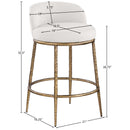  Meridian Ferro Cream Linen Textured Performance Fabric Upholstered Counter Stool IMAGE 7