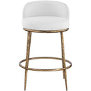  Color_White -- Ferro White Linen Textured Performance Fabric Upholstered Counter Stool IMAGE 3