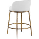  Color_White -- Ferro White Linen Textured Performance Fabric Upholstered Counter Stool IMAGE 6