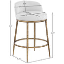  Color_White -- Ferro White Linen Textured Performance Fabric Upholstered Counter Stool IMAGE 7
