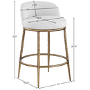  Meridian Ferro White Linen Textured Performance Fabric Upholstered Counter Stool IMAGE 7