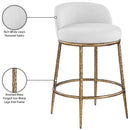  Color_White -- Ferro White Linen Textured Performance Fabric Upholstered Counter Stool IMAGE 8