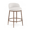  Color_Cream -- Ferro Cream Linen Textured Performance Fabric Upholstered Counter Stool IMAGE 1