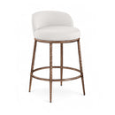  Meridian Ferro Cream Linen Textured Performance Fabric Upholstered Counter Stool IMAGE 1