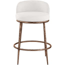  Meridian Ferro Cream Linen Textured Performance Fabric Upholstered Counter Stool IMAGE 2