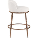  Color_Cream -- Ferro Cream Linen Textured Performance Fabric Upholstered Counter Stool IMAGE 4