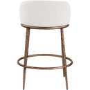  Meridian Ferro Cream Linen Textured Performance Fabric Upholstered Counter Stool IMAGE 5